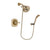 Delta Addison Champagne Bronze Finish Shower Faucet System Package with 5-1/2 inch Showerhead and Modern Wall Mount Personal Handheld Shower Spray Includes Rough-in Valve DSP3720V