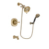 Delta Addison Champagne Bronze Finish Tub and Shower Faucet System Package with Water-Efficient Shower Head and 5-Spray Wall Mount Hand Shower Includes Rough-in Valve and Tub Spout DSP3745V