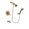 Delta Lahara Champagne Bronze Finish Thermostatic Tub and Shower Faucet System Package with Water Efficient Showerhead and 5-Spray Wall Mount Hand Shower Includes Rough-in Valve and Tub Spout DSP3759V