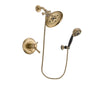 Delta Cassidy Champagne Bronze Finish Thermostatic Shower Faucet System Package with Large Rain Shower Head and 5-Spray Wall Mount Hand Shower Includes Rough-in Valve DSP3792V