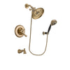 Delta Linden Champagne Bronze Finish Dual Control Tub and Shower Faucet System Package with Large Rain Shower Head and 5-Spray Wall Mount Hand Shower Includes Rough-in Valve and Tub Spout DSP3807V