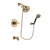 Delta Trinsic Champagne Bronze Finish Tub and Shower Faucet System Package with 5-1/2 inch Showerhead and 5-Spray Wall Mount Hand Shower Includes Rough-in Valve and Tub Spout DSP3821V