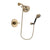 Delta Trinsic Champagne Bronze Finish Shower Faucet System Package with 5-1/2 inch Showerhead and 5-Spray Wall Mount Hand Shower Includes Rough-in Valve DSP3822V