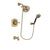 Delta Addison Champagne Bronze Finish Tub and Shower Faucet System Package with 5-1/2 inch Showerhead and 5-Spray Wall Mount Hand Shower Includes Rough-in Valve and Tub Spout DSP3823V