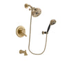 Delta Lahara Champagne Bronze Finish Dual Control Tub and Shower Faucet System Package with 5-1/2 inch Showerhead and 5-Spray Wall Mount Hand Shower Includes Rough-in Valve and Tub Spout DSP3827V