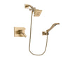 Delta Vero Champagne Bronze Finish Thermostatic Shower Faucet System Package with Square Showerhead and Modern Wall Mount Handheld Shower Spray Includes Rough-in Valve DSP3840V