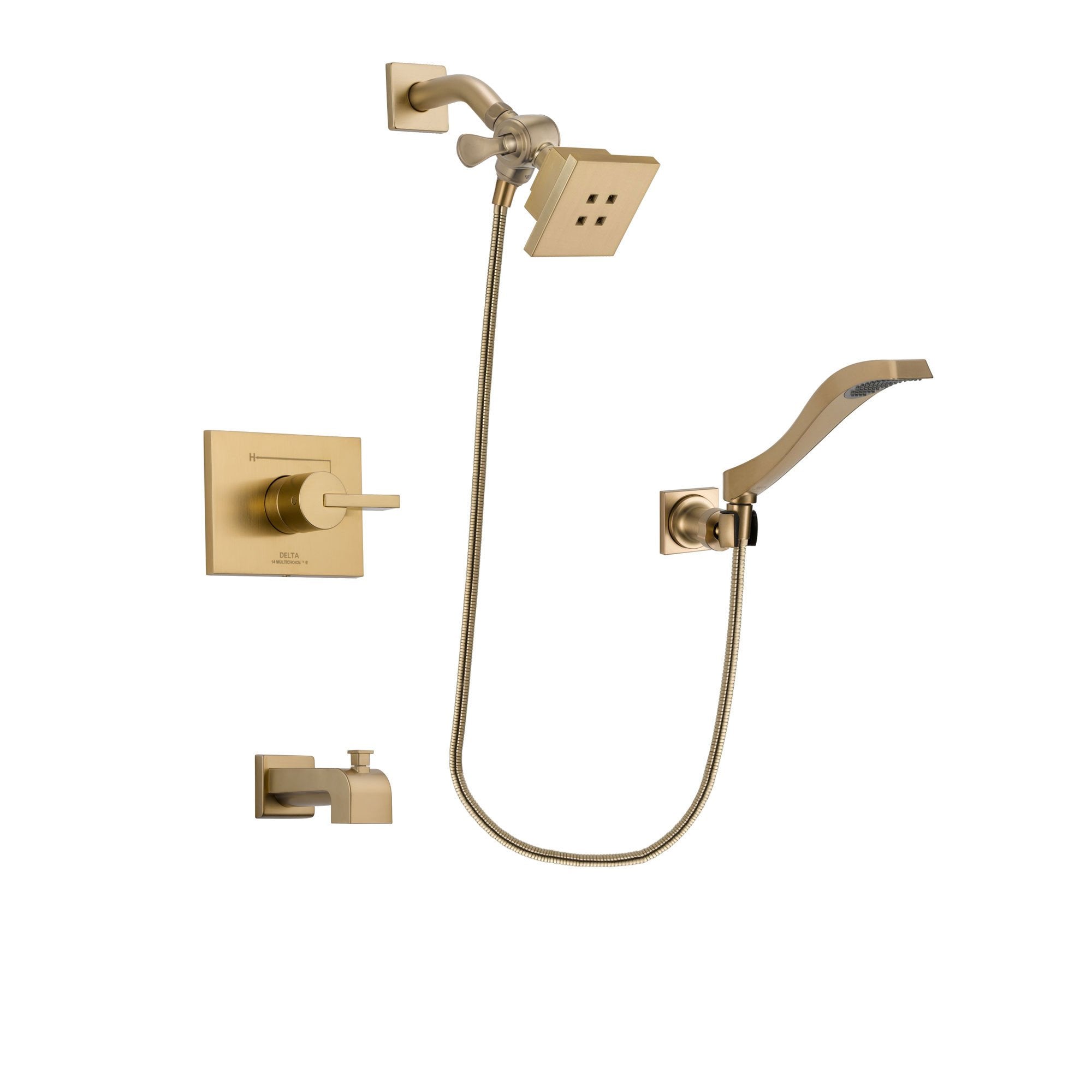 Delta Vero Champagne Bronze Tub and Shower Faucet System w/ Hand Spray DSP3843V