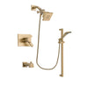 Delta Vero Champagne Bronze Finish Thermostatic Tub and Shower Faucet System Package with Square Showerhead and Modern Handheld Shower Spray with Slide Bar Includes Rough-in Valve and Tub Spout DSP3911V