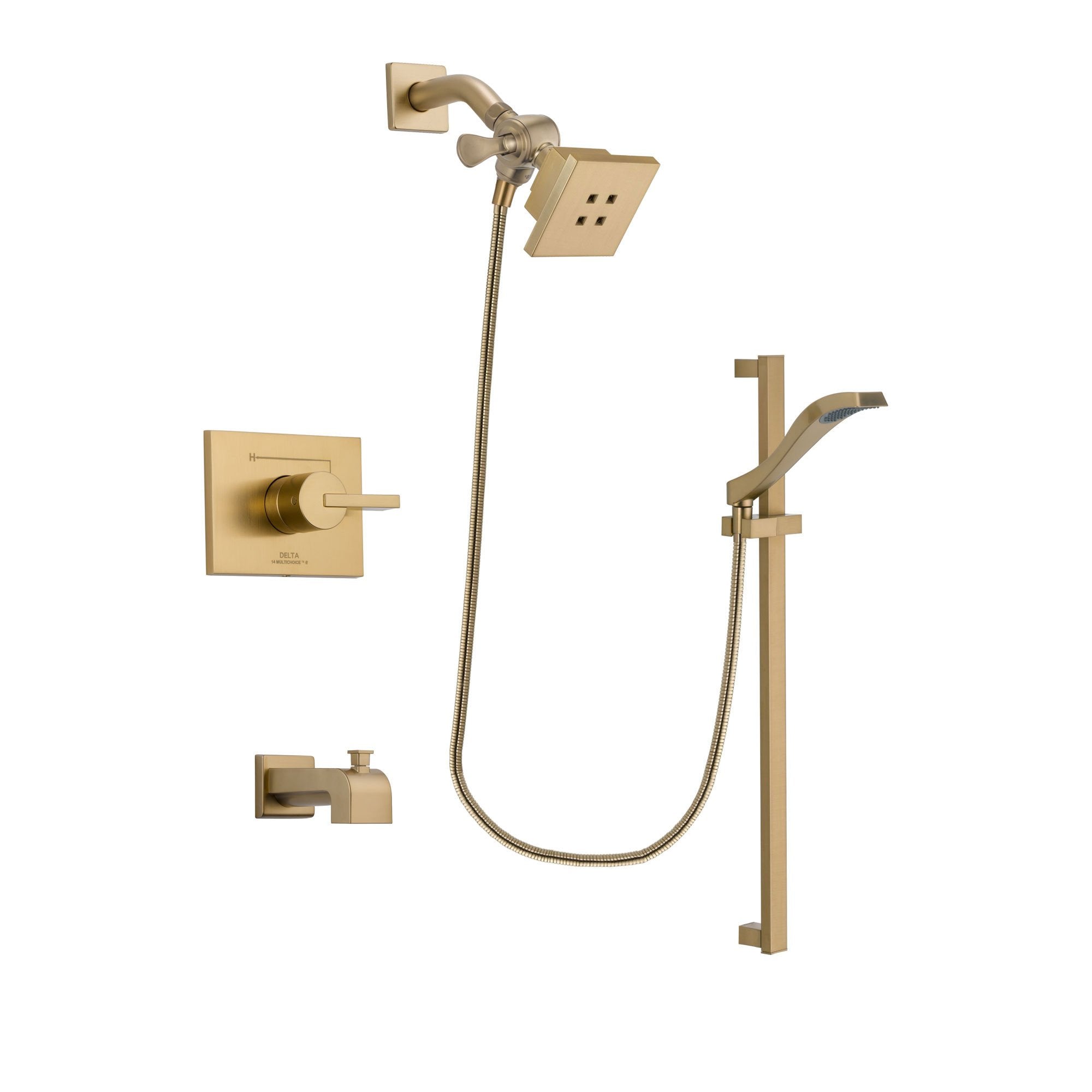 Delta Vero Champagne Bronze Tub and Shower Faucet System w/ Hand Spray DSP3915V