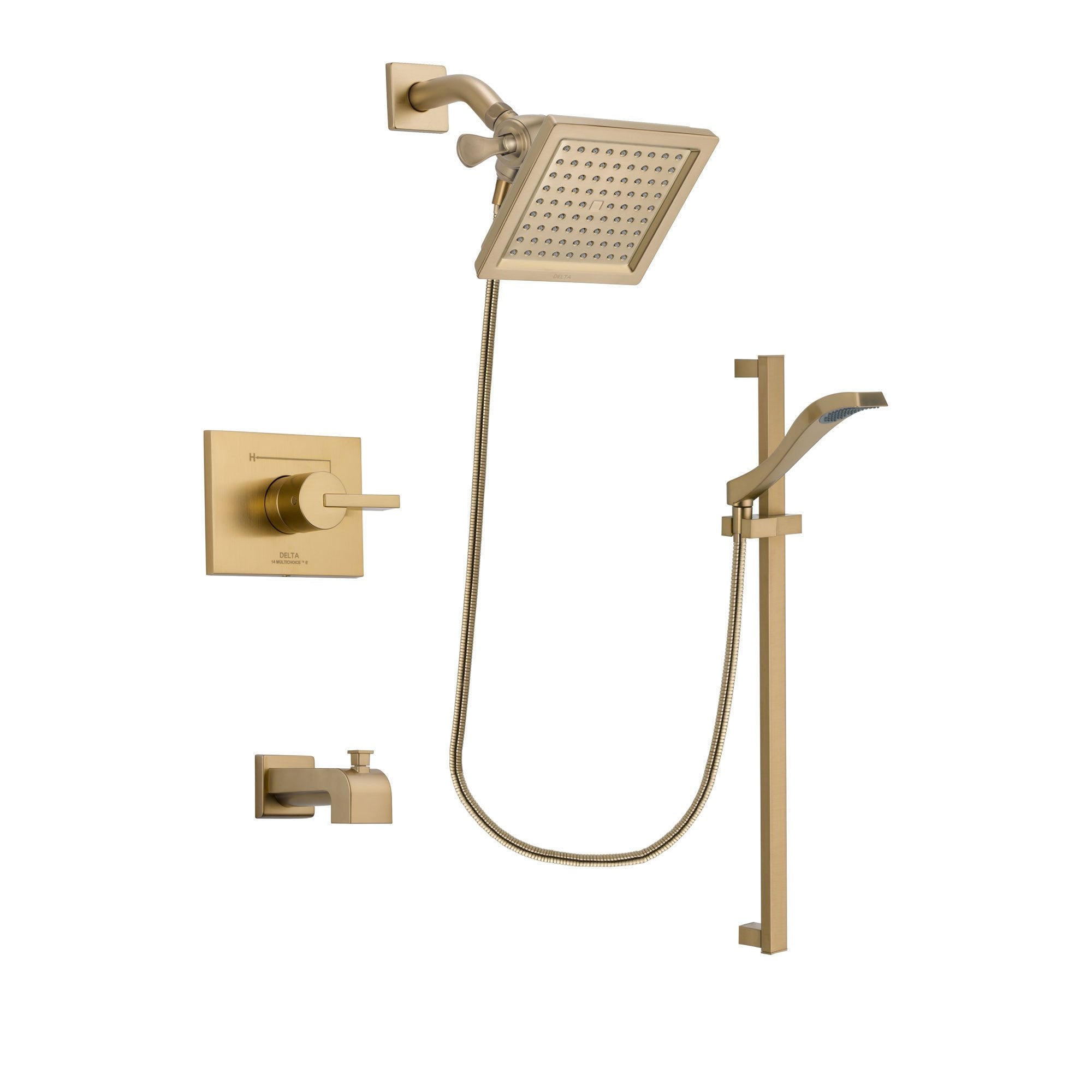 Delta Vero Champagne Bronze Tub and Shower Faucet System w/ Hand Spray DSP3927V