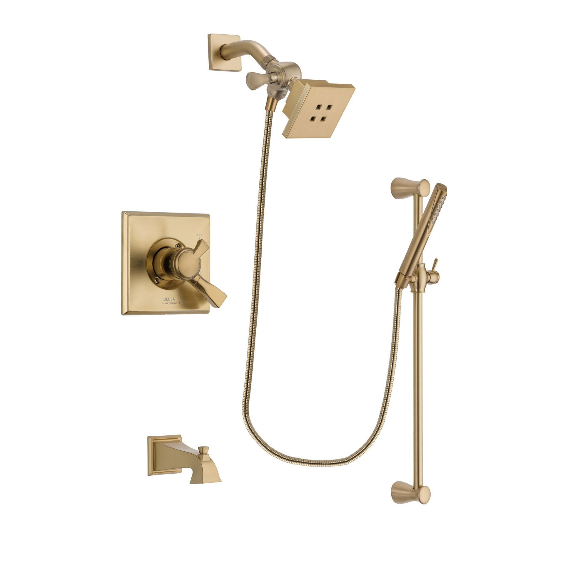 Delta Dryden Champagne Bronze Tub and Shower System with Hand Shower DSP3953V