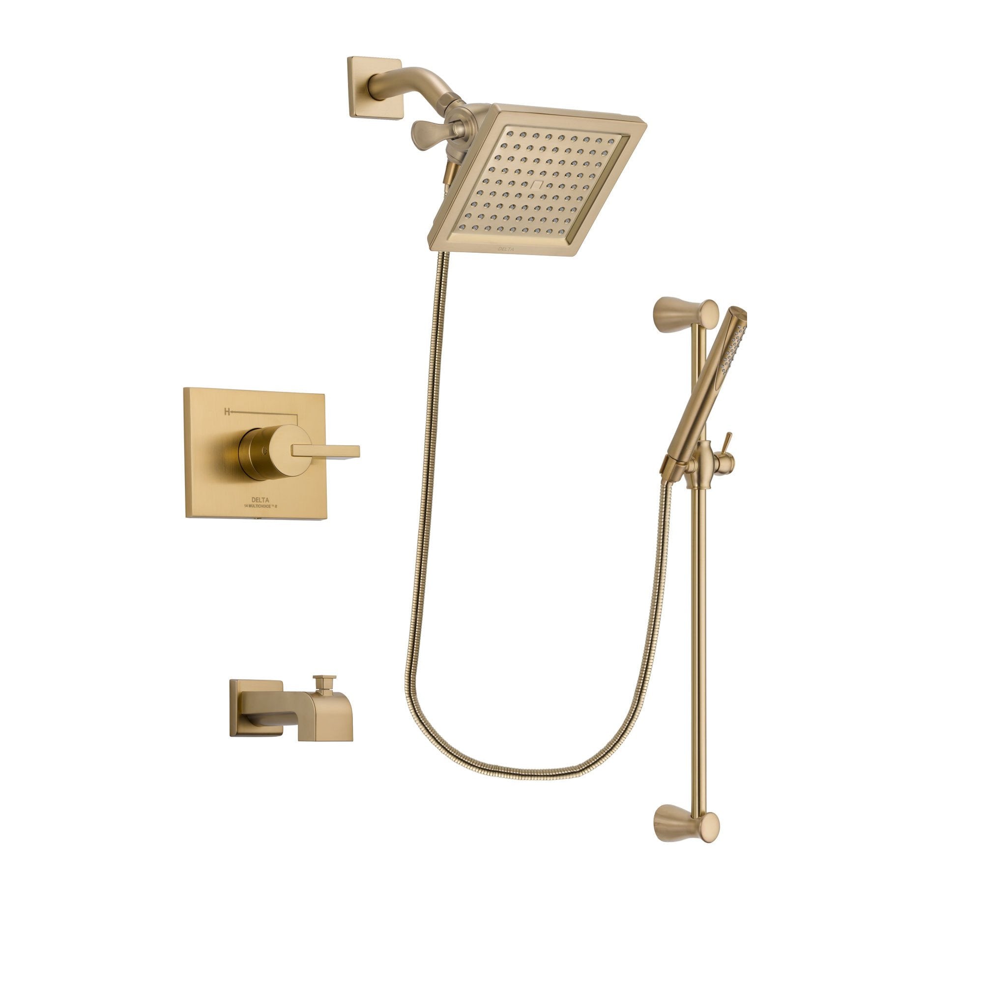 Delta Vero Champagne Bronze Tub and Shower Faucet System w/ Hand Spray DSP3963V