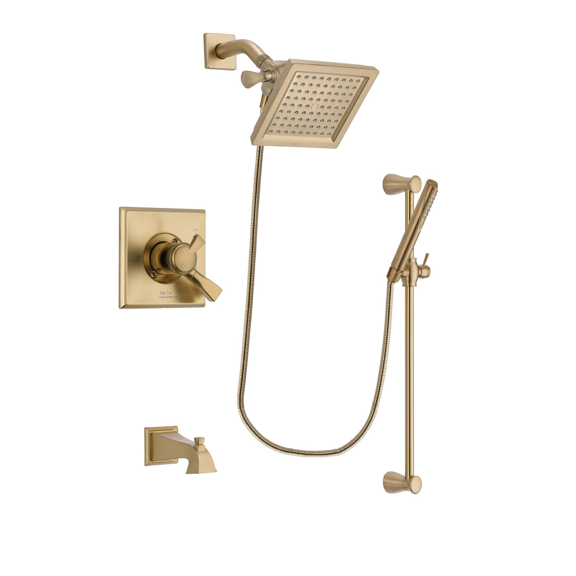 Delta Dryden Champagne Bronze Tub and Shower System with Hand Shower DSP3965V