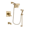 Delta Dryden Champagne Bronze Finish Thermostatic Tub and Shower Faucet System Package with Square Shower Head and Modern Handheld Shower with Slide Bar Includes Rough-in Valve and Tub Spout DSP3969V