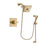 Delta Dryden Champagne Bronze Finish Shower Faucet System Package with Square Shower Head and Modern Handheld Shower with Slide Bar Includes Rough-in Valve DSP3974V