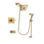 Delta Vero Champagne Bronze Finish Tub and Shower Faucet System Package with Square Shower Head and Modern Handheld Shower with Slide Bar Includes Rough-in Valve and Tub Spout DSP3975V