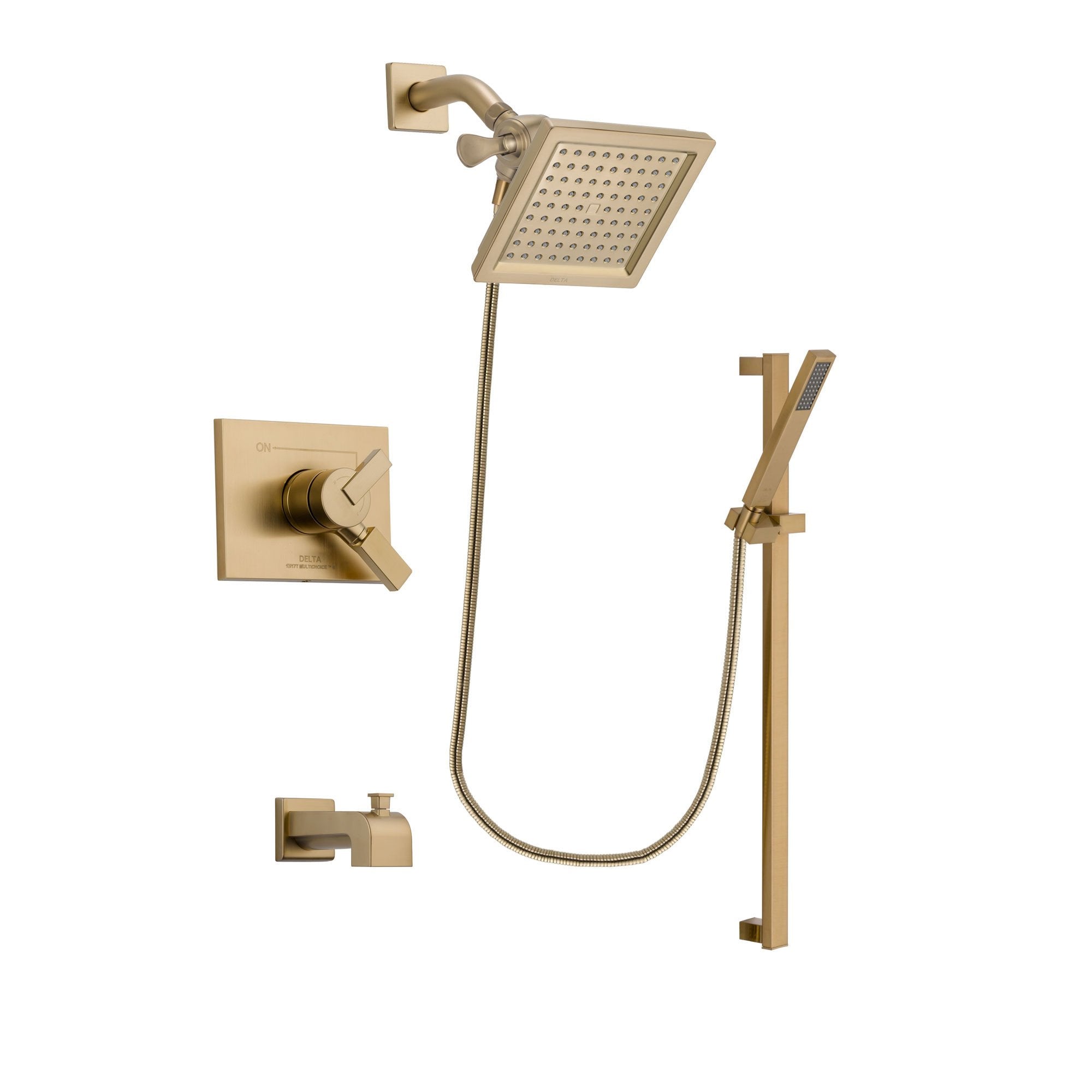 Delta Vero Champagne Bronze Tub and Shower Faucet System w/ Hand Spray DSP4003V