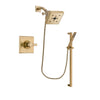 Delta Dryden Champagne Bronze Finish Shower Faucet System Package with Square Shower Head and Modern Handheld Shower with Square Slide Bar Includes Rough-in Valve DSP4010V