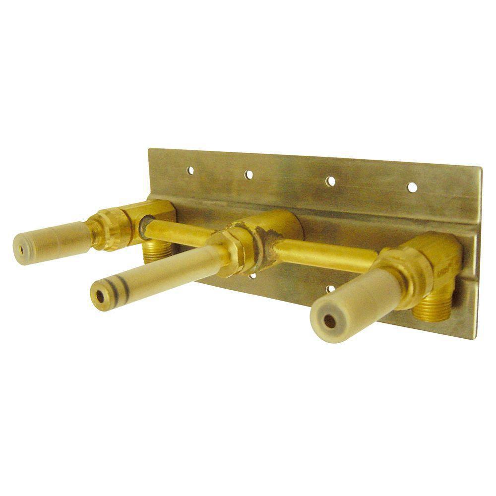 Danze 2-Handle Wall Mount Rough-In Valve with Mounting Plate in Rough Brass 477423