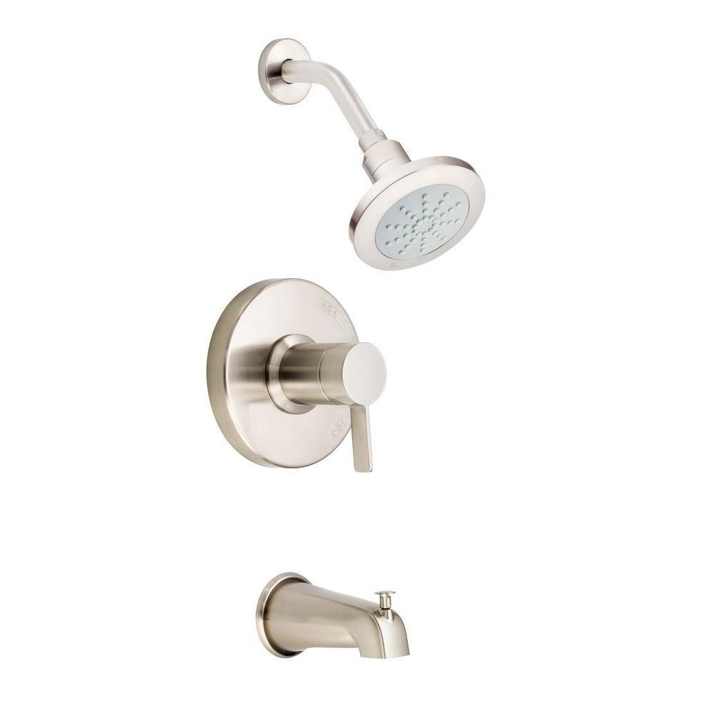 Danze Amalfi 1-Handle Tub and Shower Faucet in Brushed Nickel Trim Only (Valve Not Included) 551346