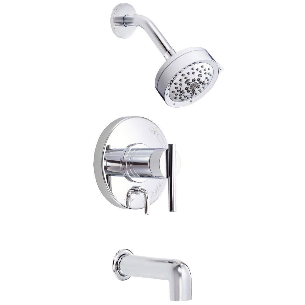 Danze Parma 1-Handle Pressure Balance Tub and Shower Faucet Trim Kit in Chrome (Valve Not Included) 634472