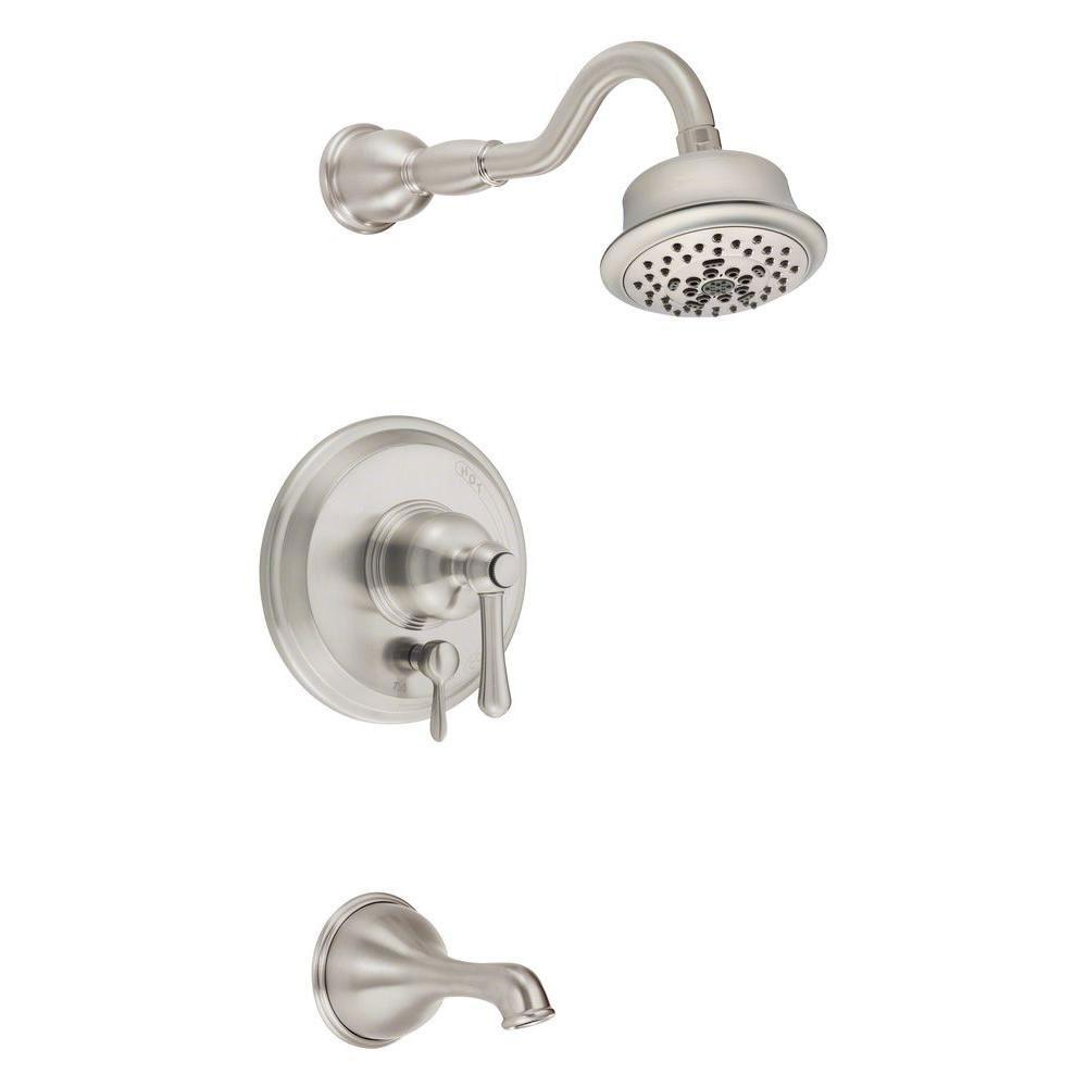 Danze Opulence 1-Handle Pressure Balance Tub and Shower Faucet Trim Kit in Brushed Nickel (Valve Not Included) 635271