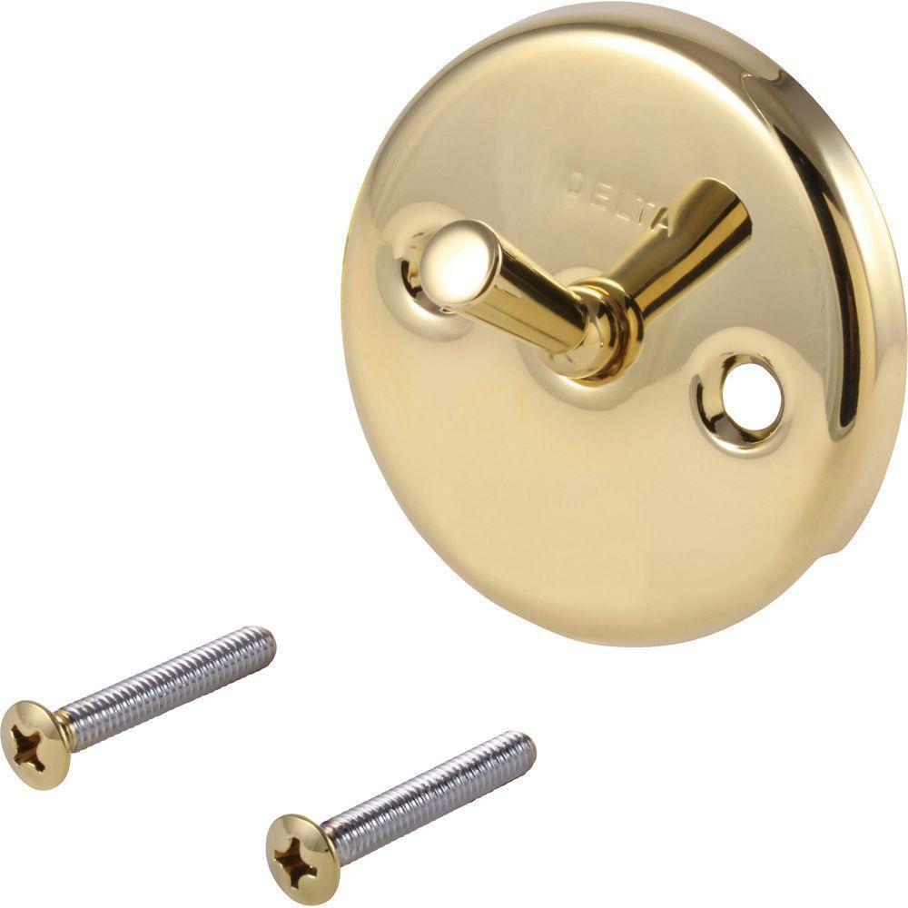 Delta Overflow Plate and Screws Kit in Polished Brass 208213