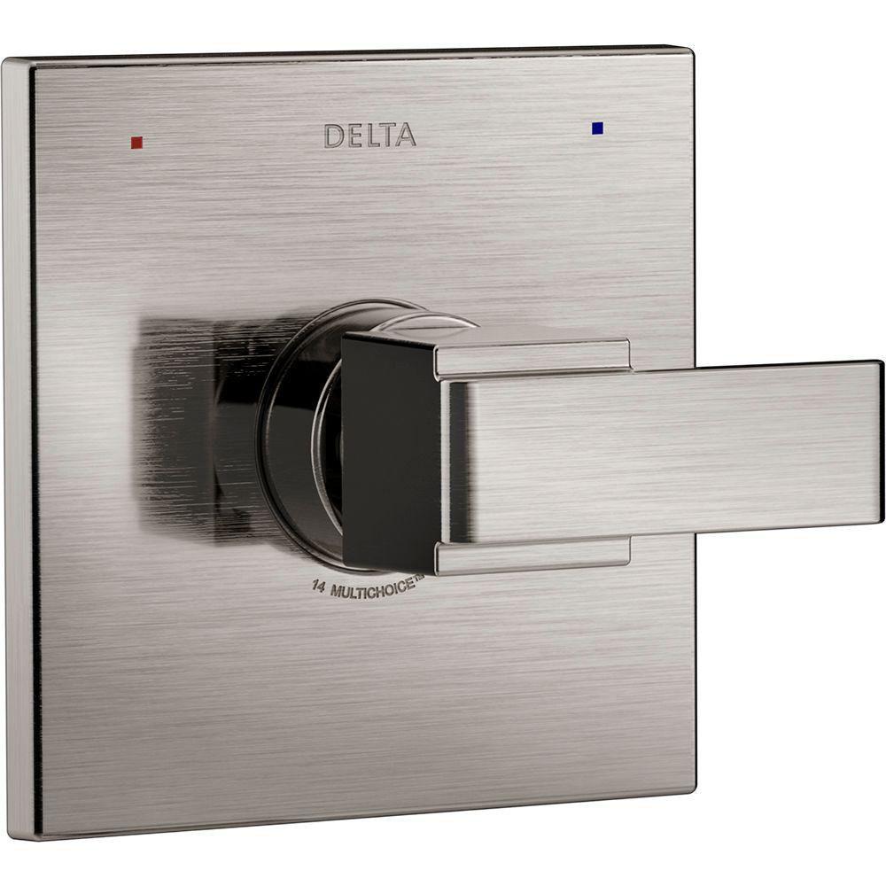 Delta Ara Monitor 14 Series 1-Handle Temperature Control Valve Trim Kit in Stainless Steel Finish (Valve Not Included) 682967