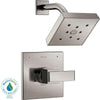 Delta Ara 1-Handle Shower Faucet Trim Kit in Stainless Steel Finish Featuring H2Okinetic (Valve Not Included) 682968