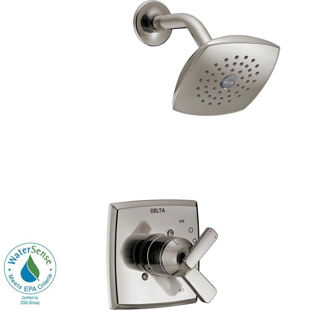 Delta Ashlyn 1-Handle Pressure Balance Shower Faucet Trim Kit in Stainless Steel Finish (Valve Not Included) 685388