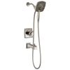 Delta Ashlyn In2ition 1-Handle Tub and Shower Faucet Trim Kit in Stainless Steel Finish (Valve Not Included) 685395