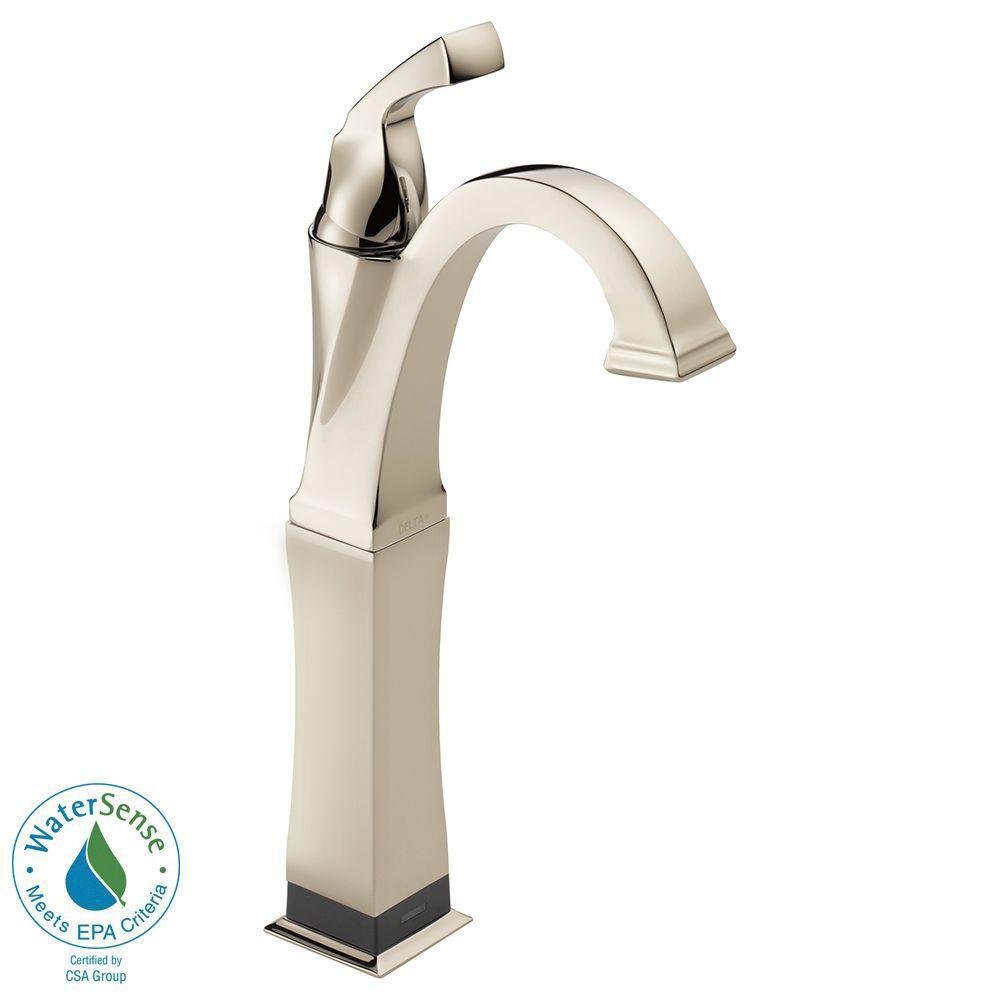 Delta Dryden Single Hole 1-Handle Bathroom Faucet in Polished Nickel with Touch2O.xt Technology 702302