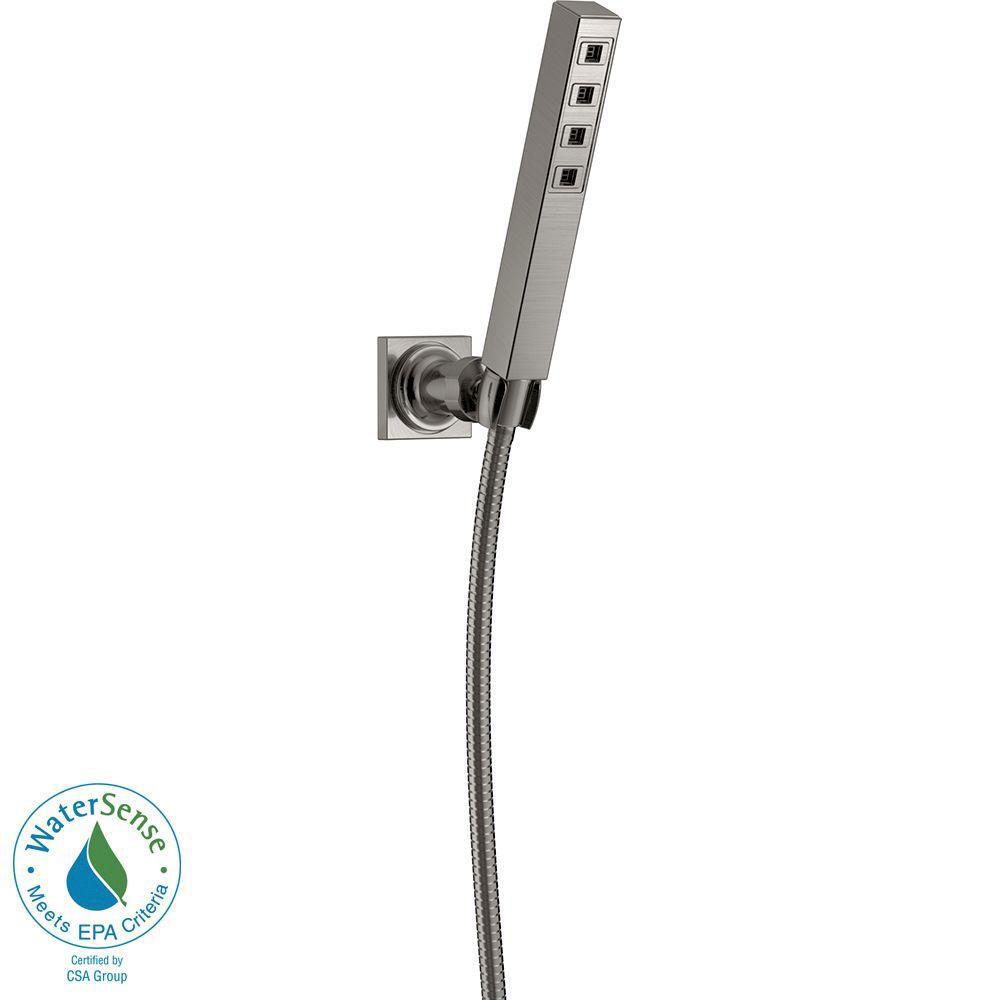 Delta Ara 1-Spray Handshower with Wall Mount in Stainless Featuring H2Okinetic 704318