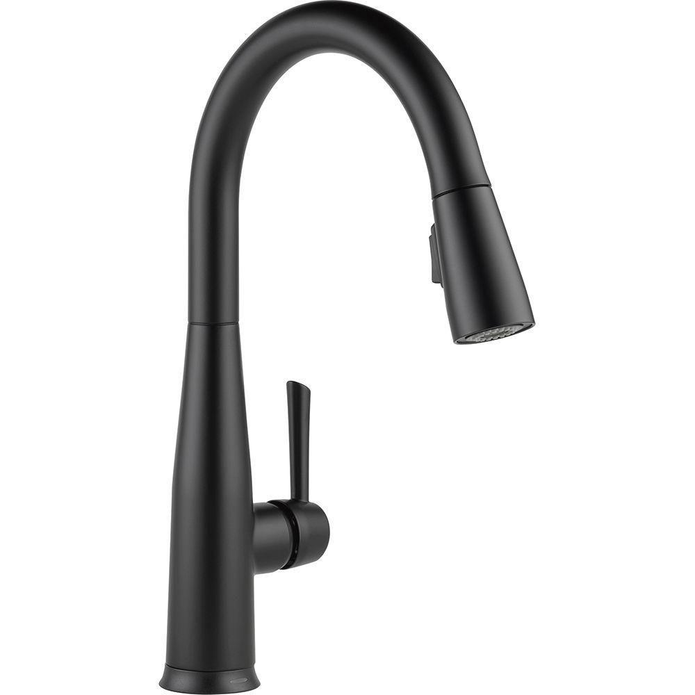 Delta Essa Touch2O Technology Single-Handle Pull-Down Sprayer Kitchen Faucet in Matte Black with MagnaTite Docking 718190