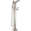 Delta Tesla 1-Handle Floor-Mount Roman Tub Faucet Trim Kit with Handshower in Stainless (Valve Not Included) 718203
