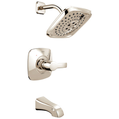 Delta Tesla H2Okinetic 1-Handle Tub and Shower Faucet in Polished Nickel Includes Rough-in Valve without Stops D2580V