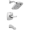 Delta Tesla H2Okinetic 1-Handle Tub and Shower Faucet in Chrome Includes Rough-in Valve without Stops D2582V