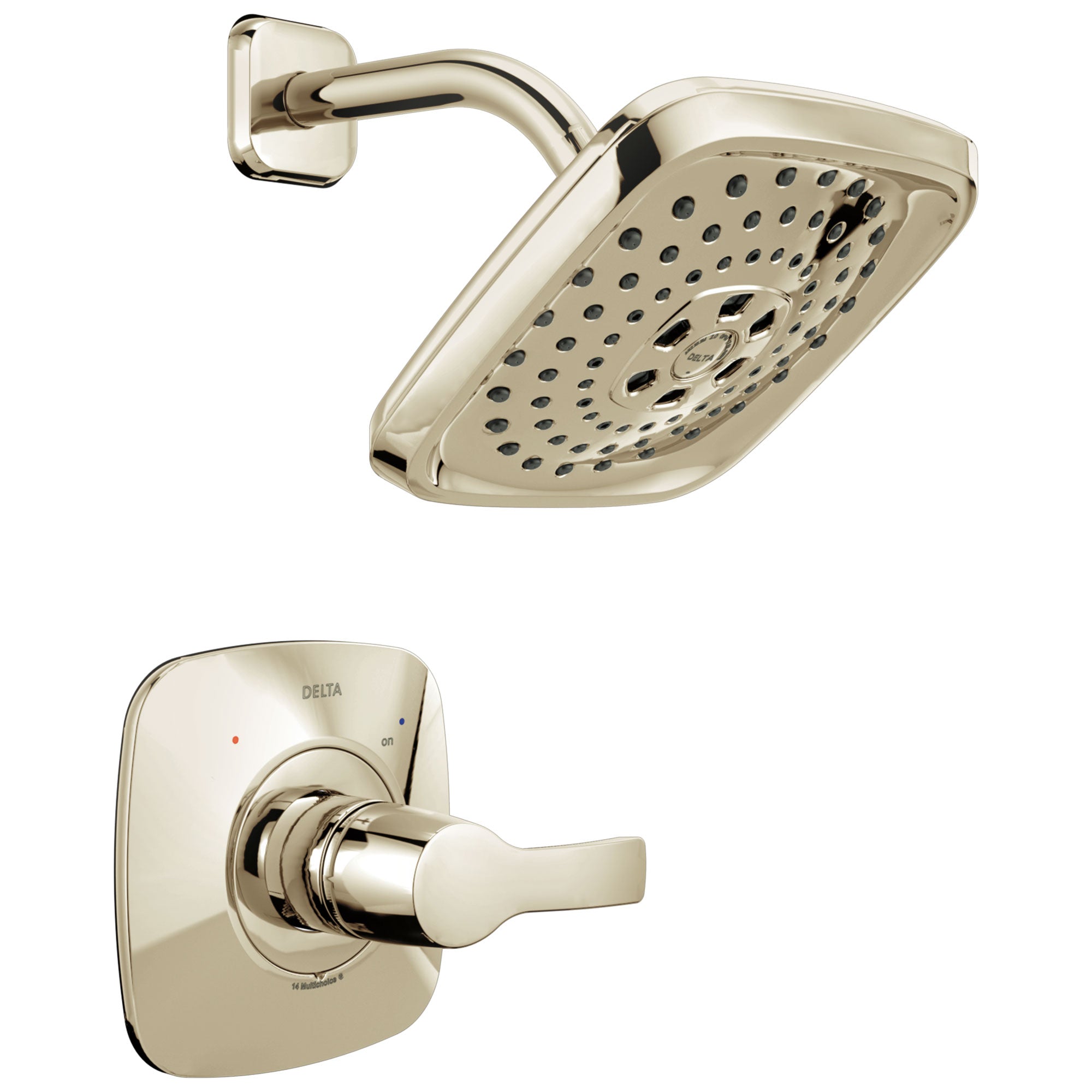 Delta Tesla H2Okinetic 1-Handle Shower Faucet in Polished Nickel Includes Rough-in Valve without Stops D2586V