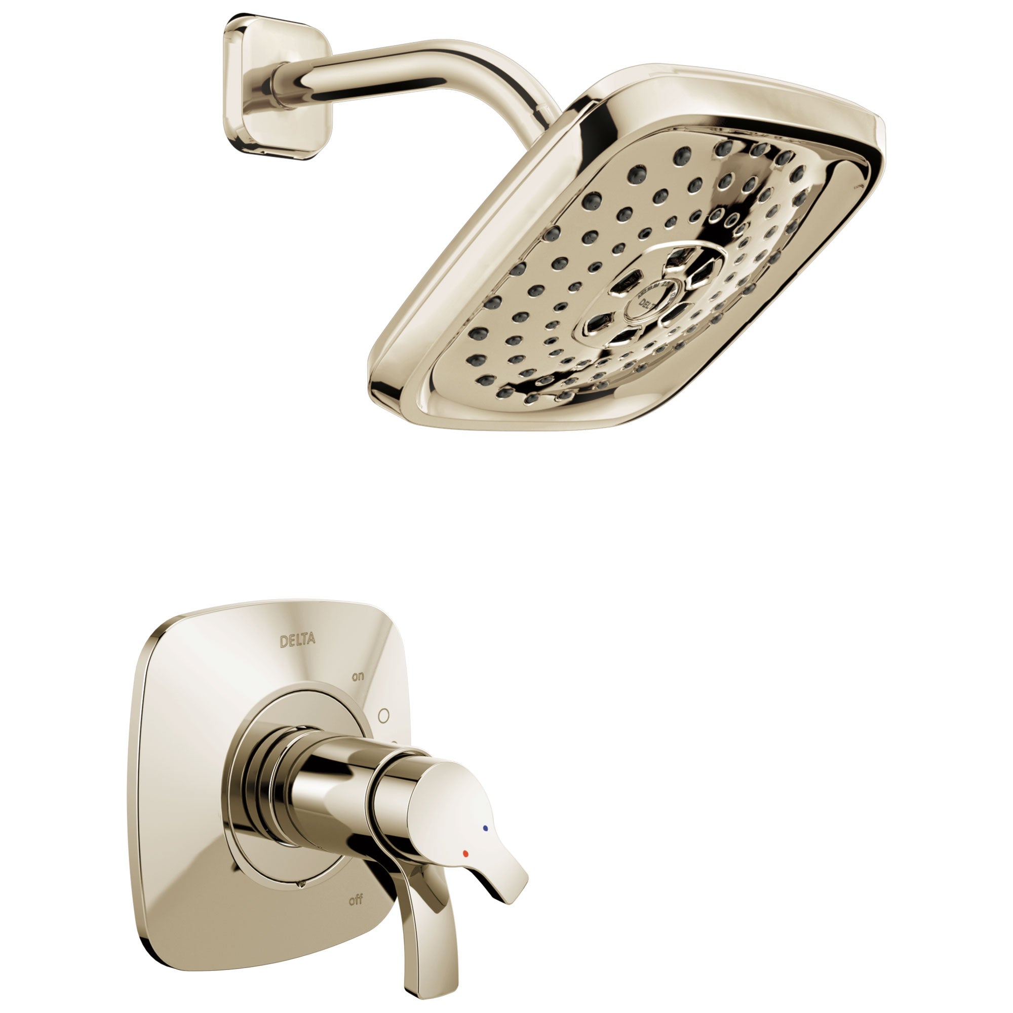 Delta Tesla H2Okinetic 1-Handle Shower Faucet in Polished Nickel Includes Rough-in Valve with Stops D2593V