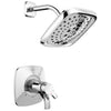 Delta Tesla H2Okinetic 1-Handle Shower Faucet in Chrome Includes Rough-in Valve with Stops D2595V