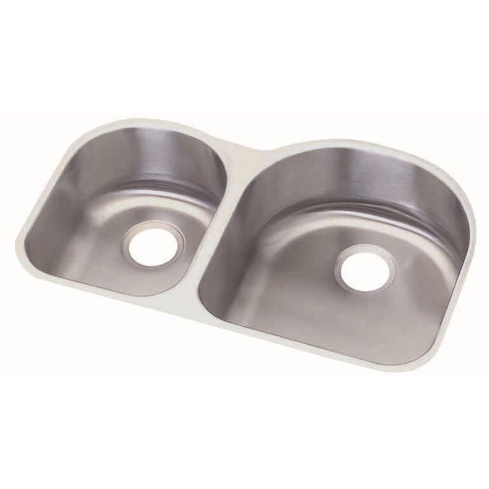 Elkay Dayton Under Mount Stainless Steel 31.25x20x8 0-Hole Double Bowl Sink in Radiant Satin 242581