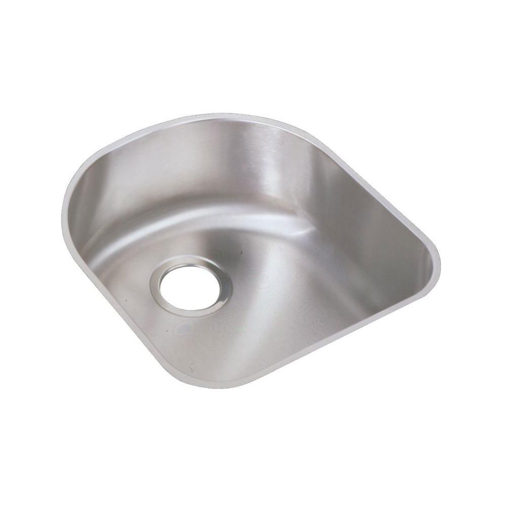 Elkay Lustertone Undermount Stainless Steel 18-1/2x20x7.5 0-Hole Single Bowl Kitchen Sink in Lustrous Highlighted Satin 301313