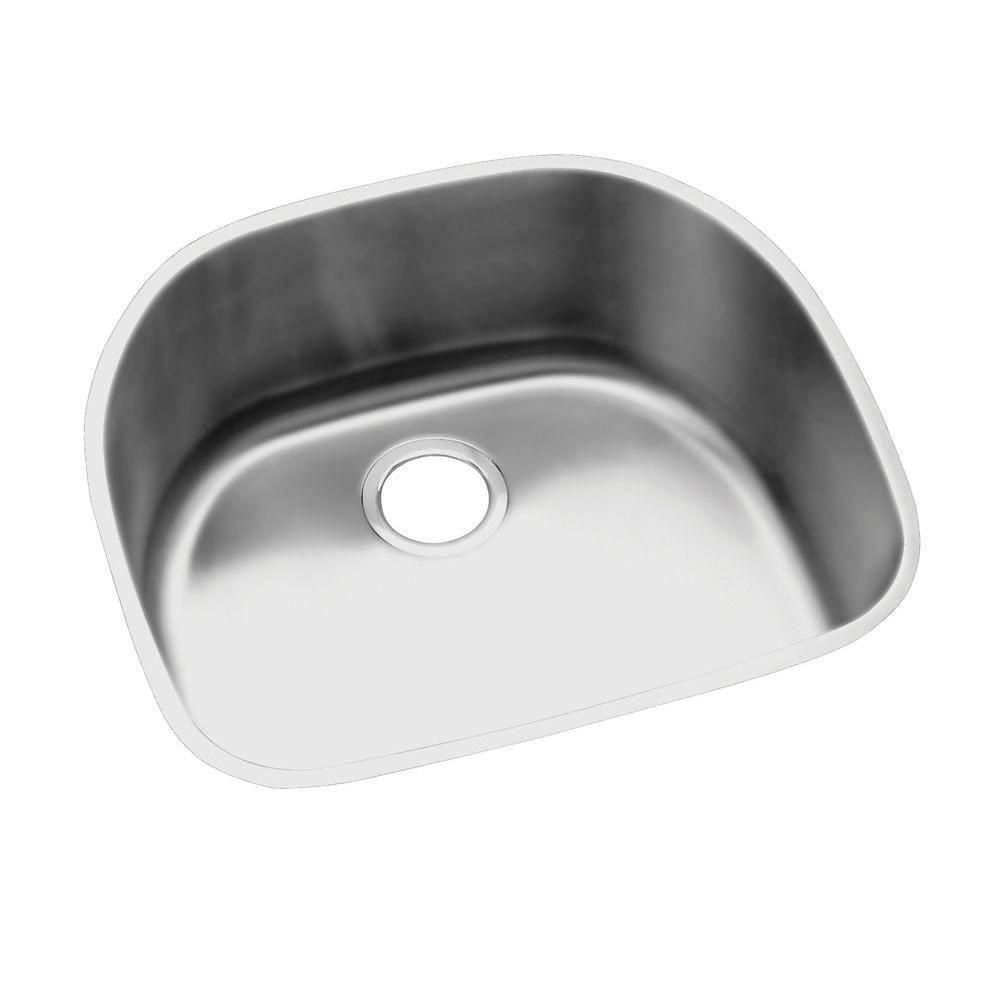 Elkay Lustertone Undermount Stainless Steel 23-9/16x21-1/8x10 inch 0-Hole Single Bowl Kitchen Sink 301329
