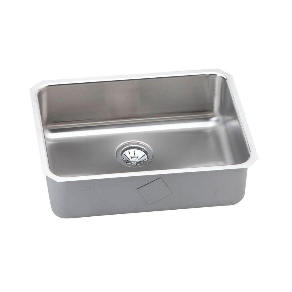 Elkay Gourmet Lustertone Stainless Steel 25x18.75x8 0-Hole Single Bowl Kitchen Sink in Satin 541269