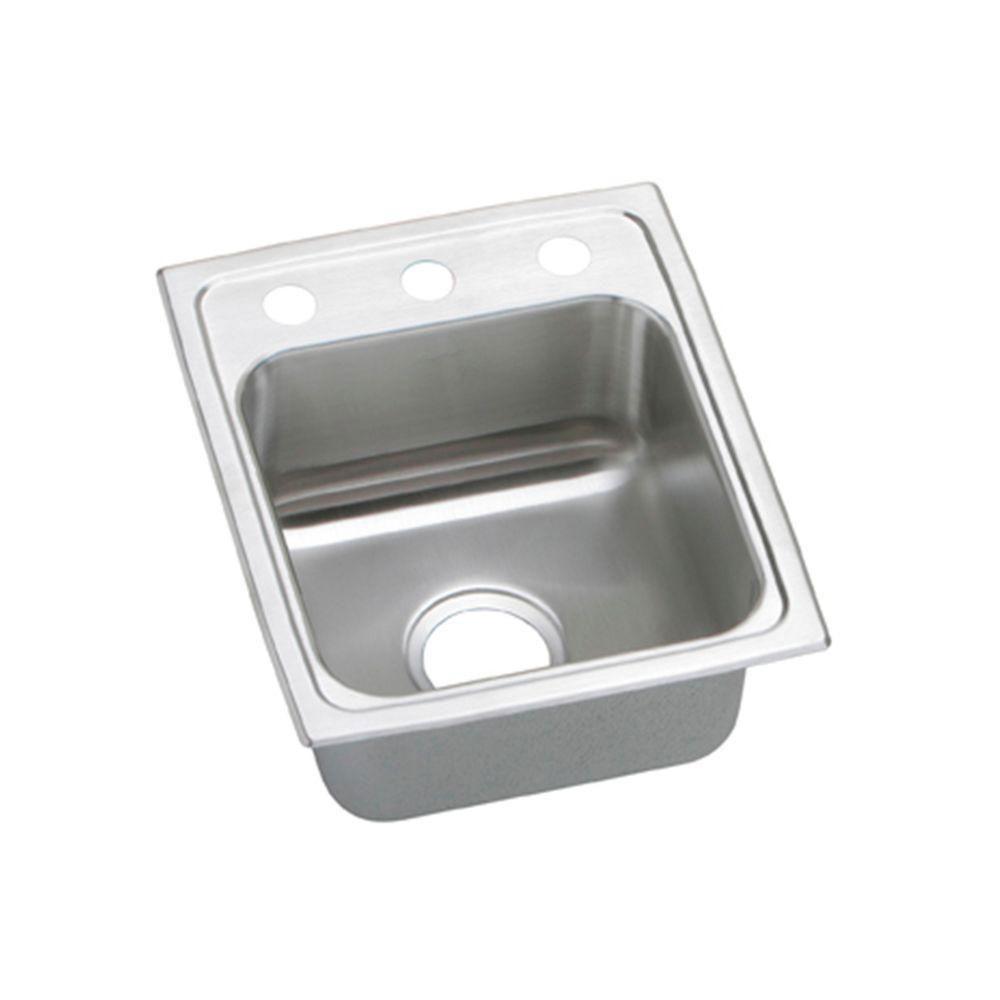 Elkay Pacemaker Top Mount Stainless Steel 15x17.5x7.25 1-Hole Single Bowl Kitchen Sink 743680