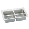 Elkay Pacemaker Top Mount Stainless Steel 33 inch x 19-1/2 inch x 7.125 inch 4-Hole Double Bowl Kitchen Sink 797509