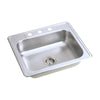 Elkay Dayton Top Mount Stainless Steel 25 inch 3-Hole Single Bowl Kitchen Sink 849043