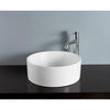 Kingston White Park White China Vessel Bathroom Sink without Overflow EV3103