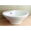 White China Vessel Bathroom Sink with Overflow Hole & Faucet Hole EV4012