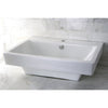 White China Vessel Bathroom Sink with Overflow Hole & Faucet Hole EV4024